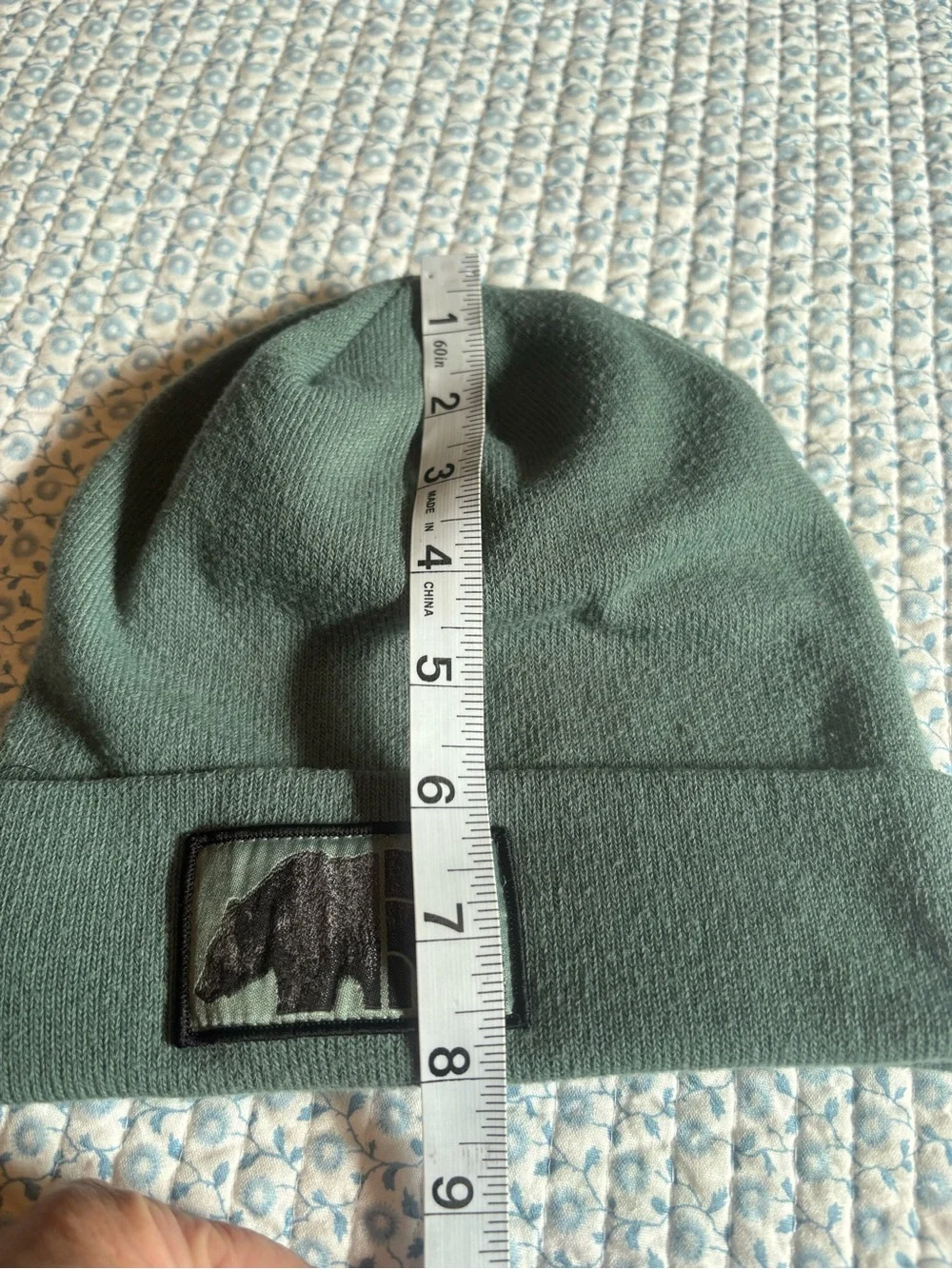 The North Face Knit Beanie in Muted Green